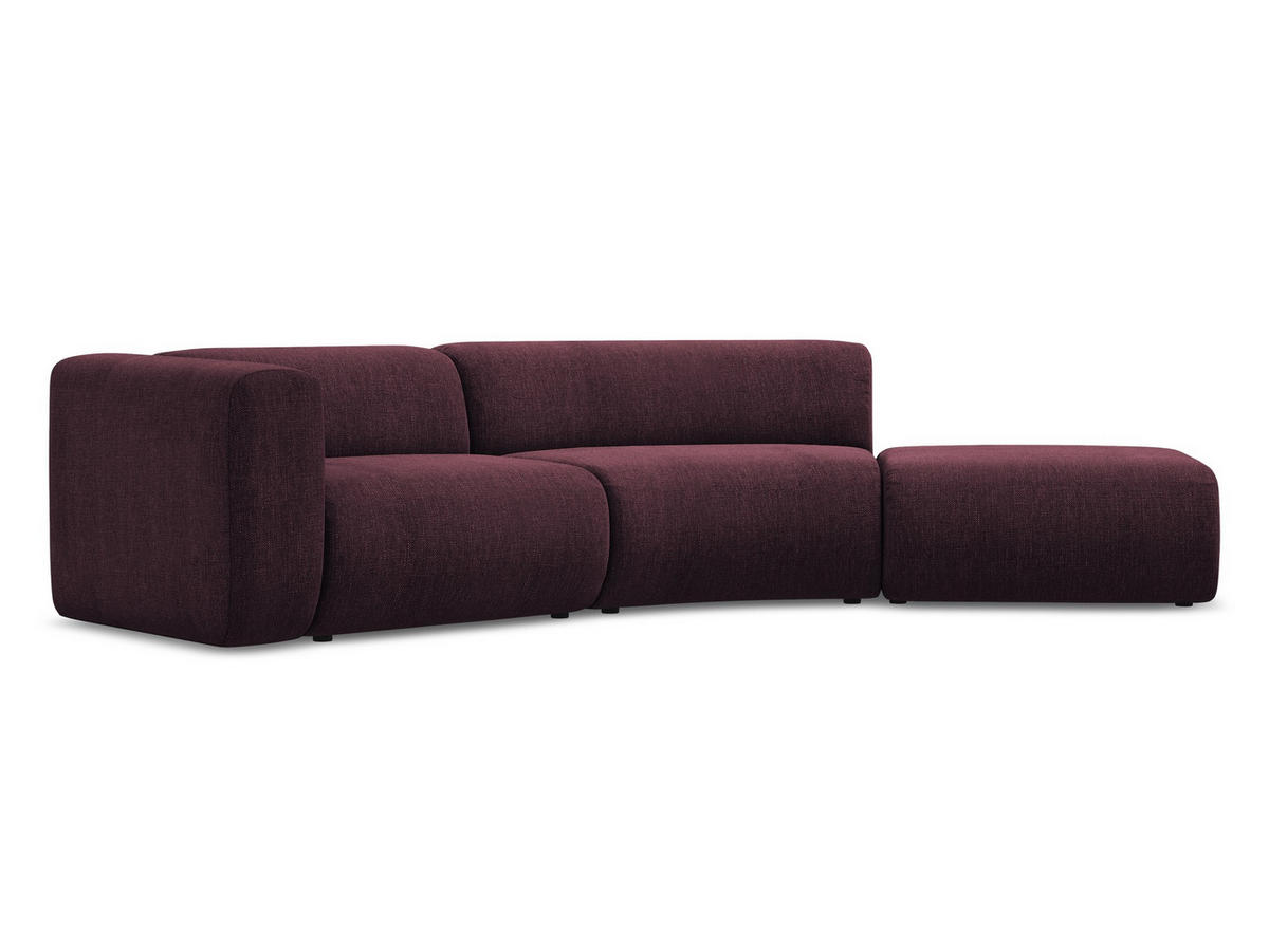 4-SITZER-SOFA Chenille Stoff Rot - Rot/Weinrot, Kunststoff/Textil (335/70/166cm) - Makamii