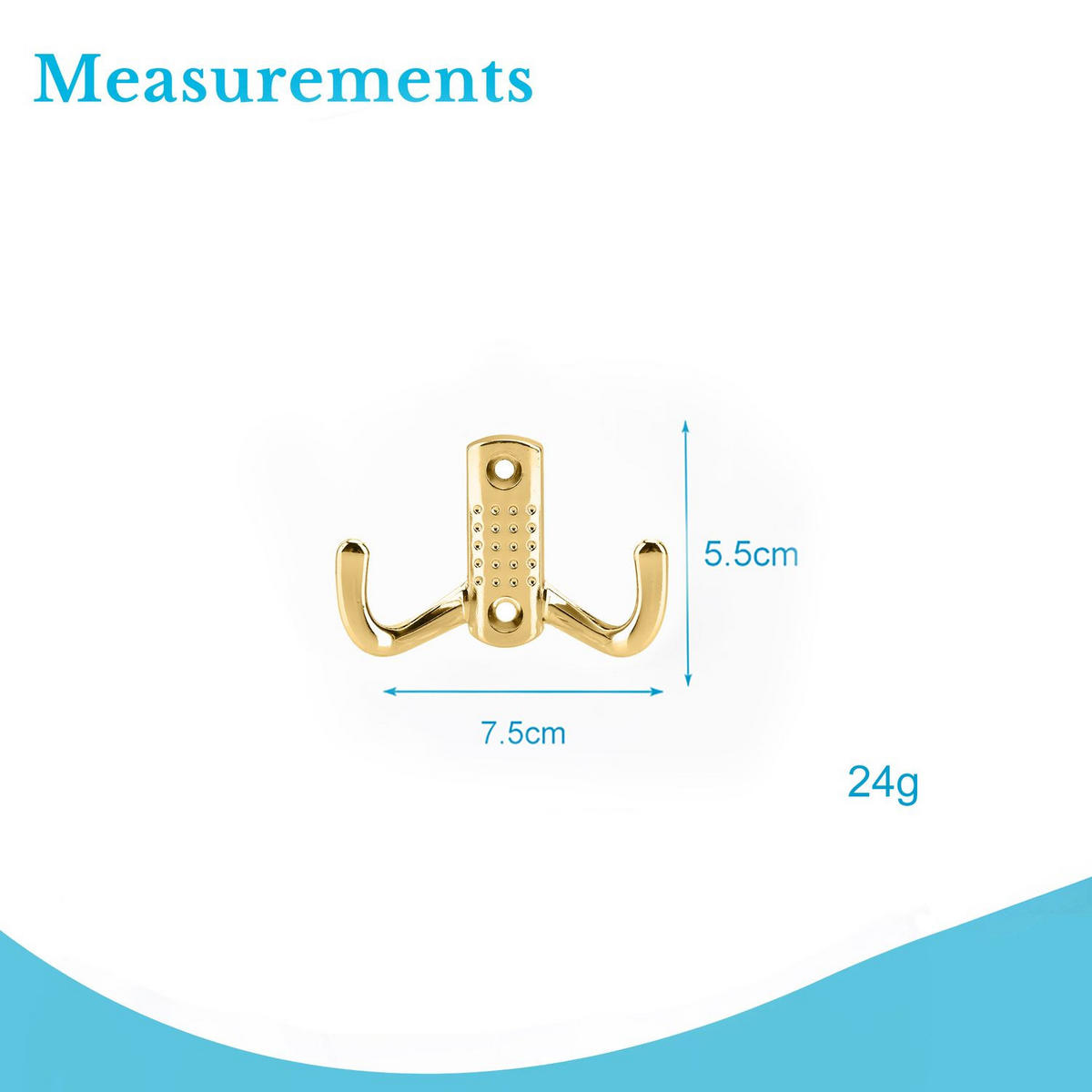 KLEIDERHAKEN 7 / 4.7 cm - Goldfarben, Metall (1.69/4.7/7cm) - Intirilife