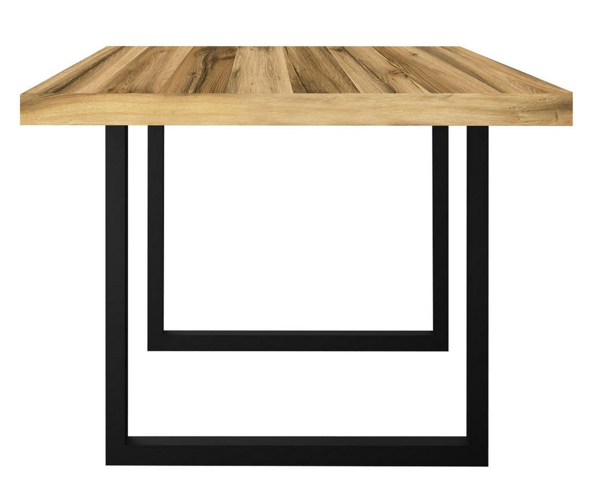 ESSTISCH Elgin 3 210x80x100 Metall+Holzwerkstoff Schwarz/Plankeneiche - Alteiche/Schwarz, Holzwerkstoff (210/100/80cm) - 58aufmkessel