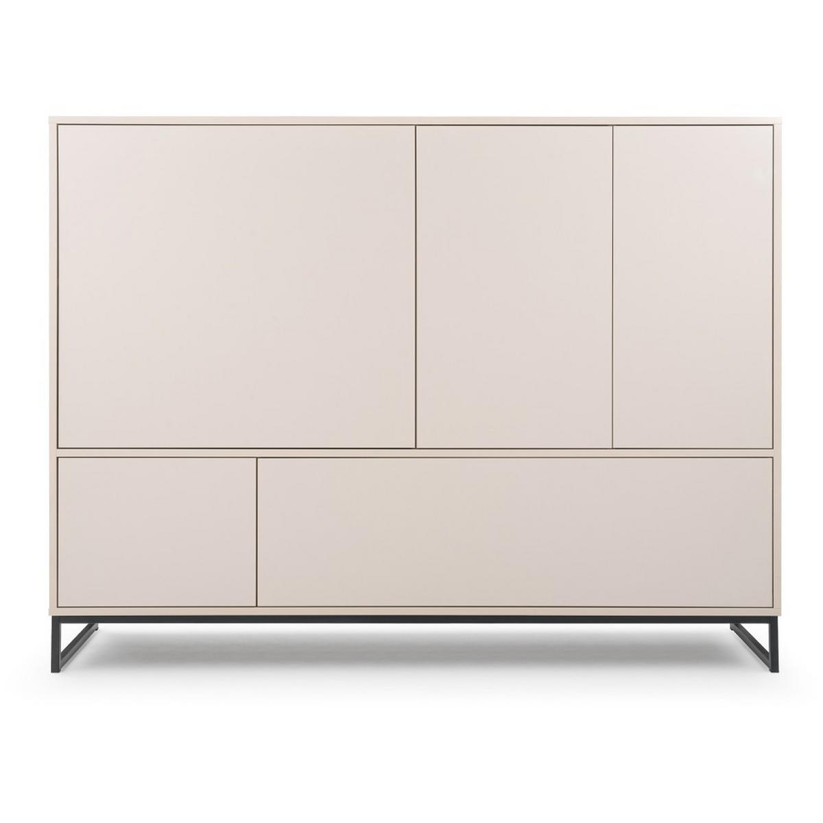 KOMMODE Giana mit 5 Türen, 160 cm, Beige Sand - Sandfarben/Beige, Holzwerkstoff (160/120/45cm) - Beautysofa
