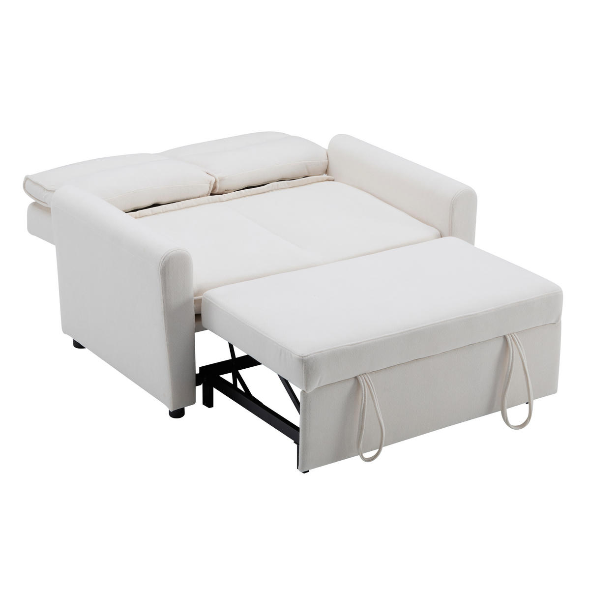 SCHLAFSOFAS mit abnehmbaren Kissen und verstellbarer Rückenlehne - Beige, Holzwerkstoff/Textil (127/87/90cm) - Urban Meuble