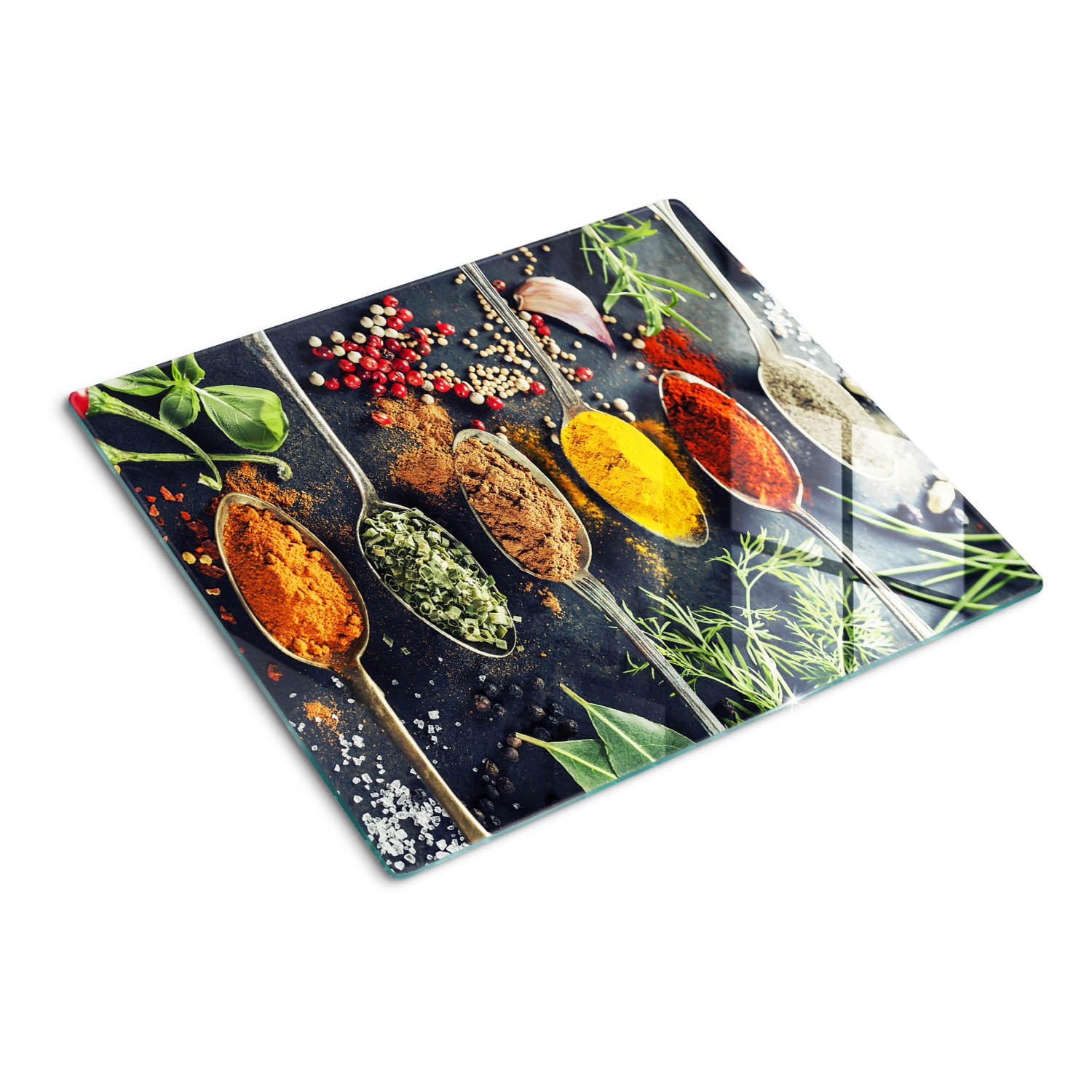GLASPLATTE 60x52 cm Bunte Gewürze - Multicolor, Glas (60/0.4/52cm) - TULUP