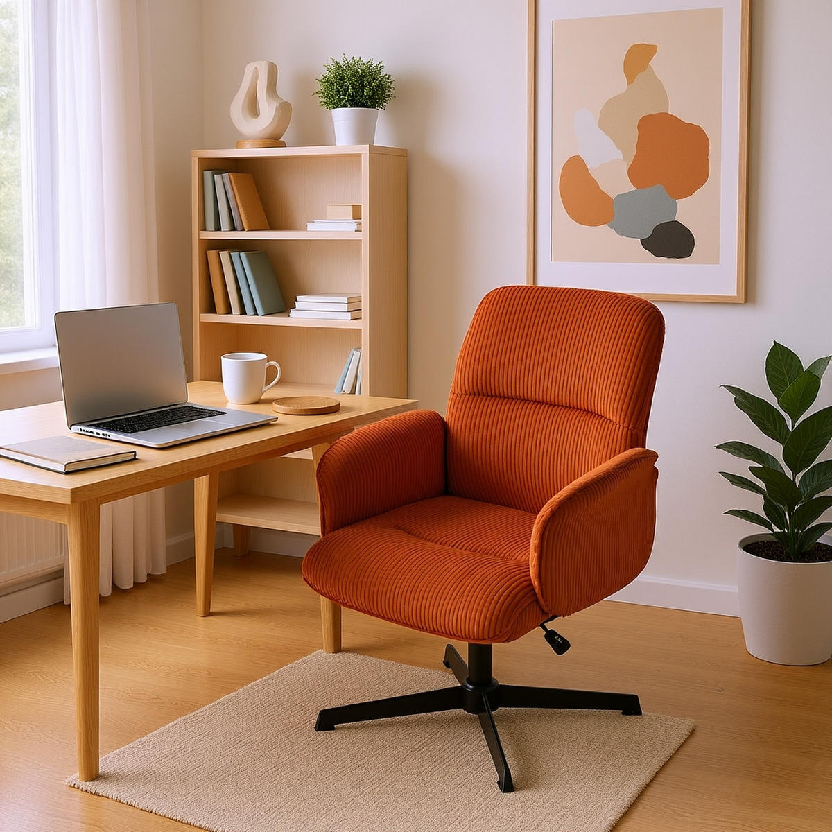 DREHSTUHL in Rot Cord - Rot, Metall (61.5/93/59.5cm) - Meubles Cosy