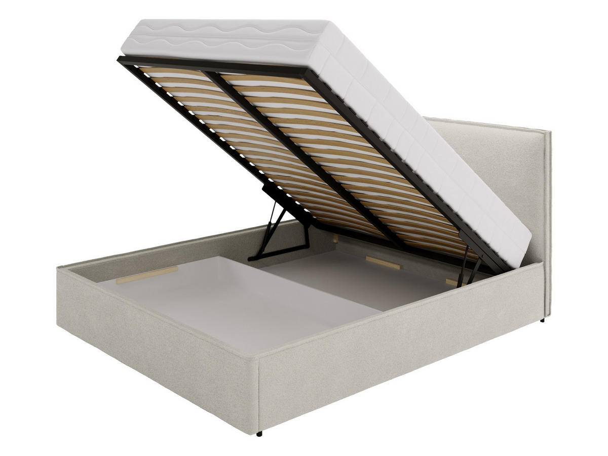 POLSTERBETT Bianco - Dunkelgrau/Schwarz, Holzwerkstoff/Kunststoff (140/200cm) - MIRJAN24
