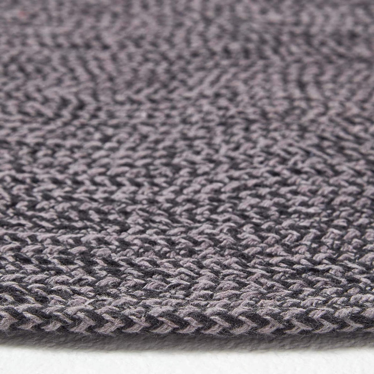 TEPPICH Melange geflochten rund 200 cm - Schwarz, Textil (200/200cm) - Homescapes
