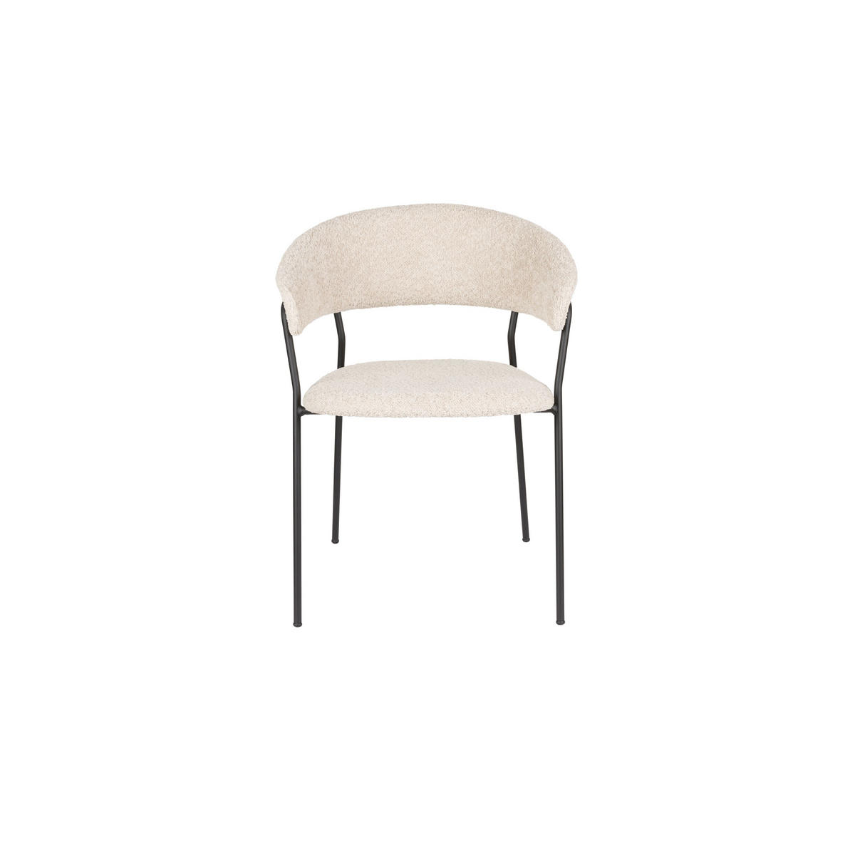 ESSZIMMERSTUHL Zeri Creme/ Schwarz - 2 er Set - Beige/Creme, Metall (59.5/79/51.5cm) - Housecraft Living