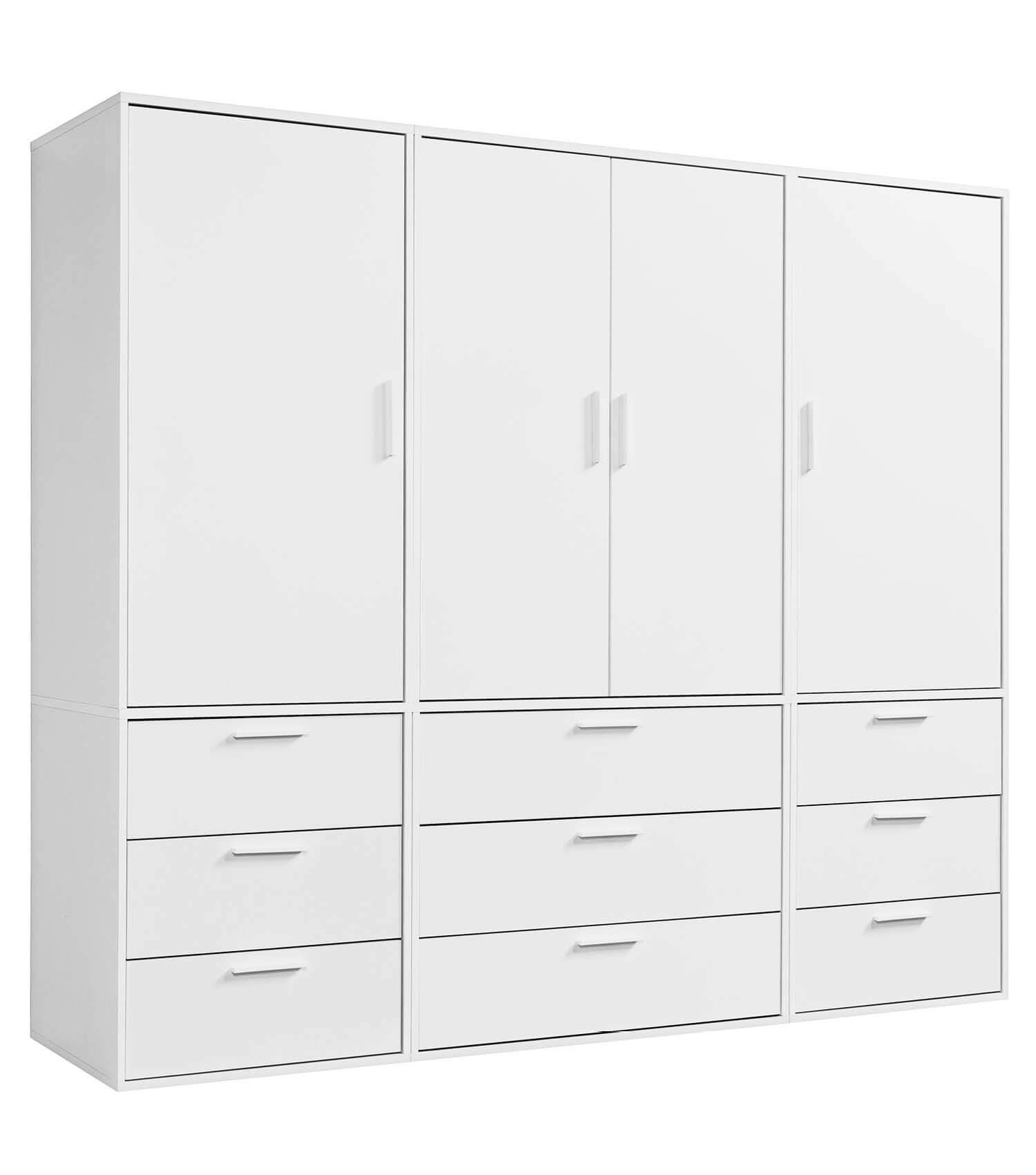 KLEIDERSCHRANK Der Grenzenlose - Weiß, Holzwerkstoff (210/187/58cm) - Mokebo