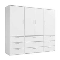 KLEIDERSCHRANK Der Grenzenlose - Weiß, Holzwerkstoff (210/187/58cm) - Mokebo