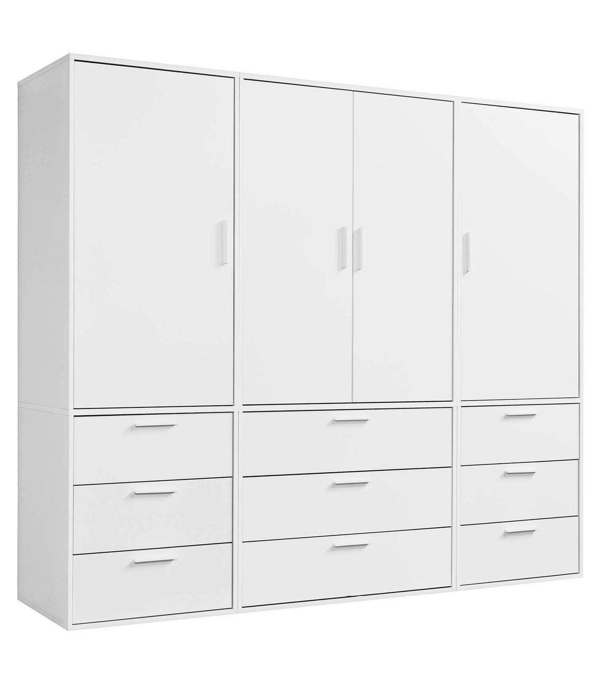 KLEIDERSCHRANK Der Grenzenlose - Weiß, Holzwerkstoff (210/187/58cm) - Mokebo