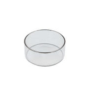 TEELICHTHALTER für Maxi-Teelichter aus feuerfestem Klarglas mit Platnrand Ø 62 x 25 mm, Innen Ø 60 mm - Transparent, Paraffin (6.2/2.5/6.2cm) - Holfeuer Crystal Design