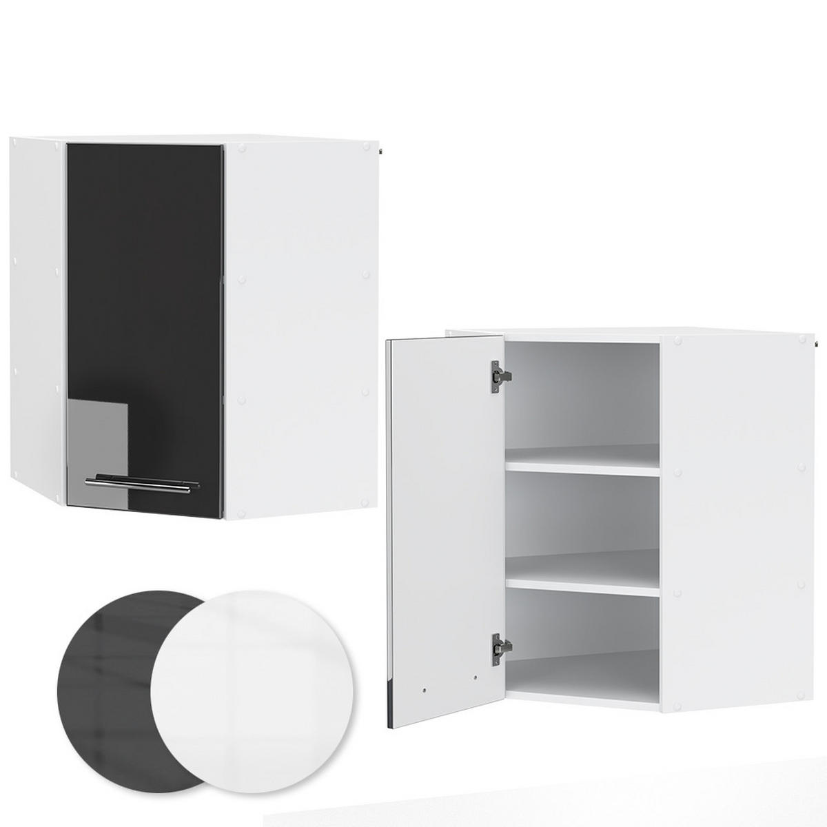 ECKHÄNGESCHRANK Fame-Line Anthrazit Hochglanz 57 cm - Schwarz Hochglanz/Anthrazit, Holzwerkstoff (57/72/34.1cm) - Vicco