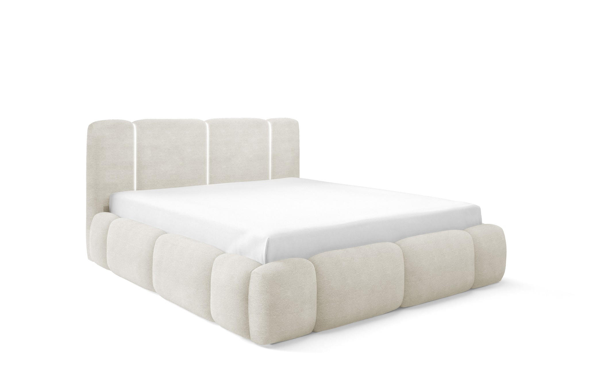 POLSTERBETT Springs Komplettset - Creme, Holzwerkstoff/Textil (120/200cm) - Fun Möbel