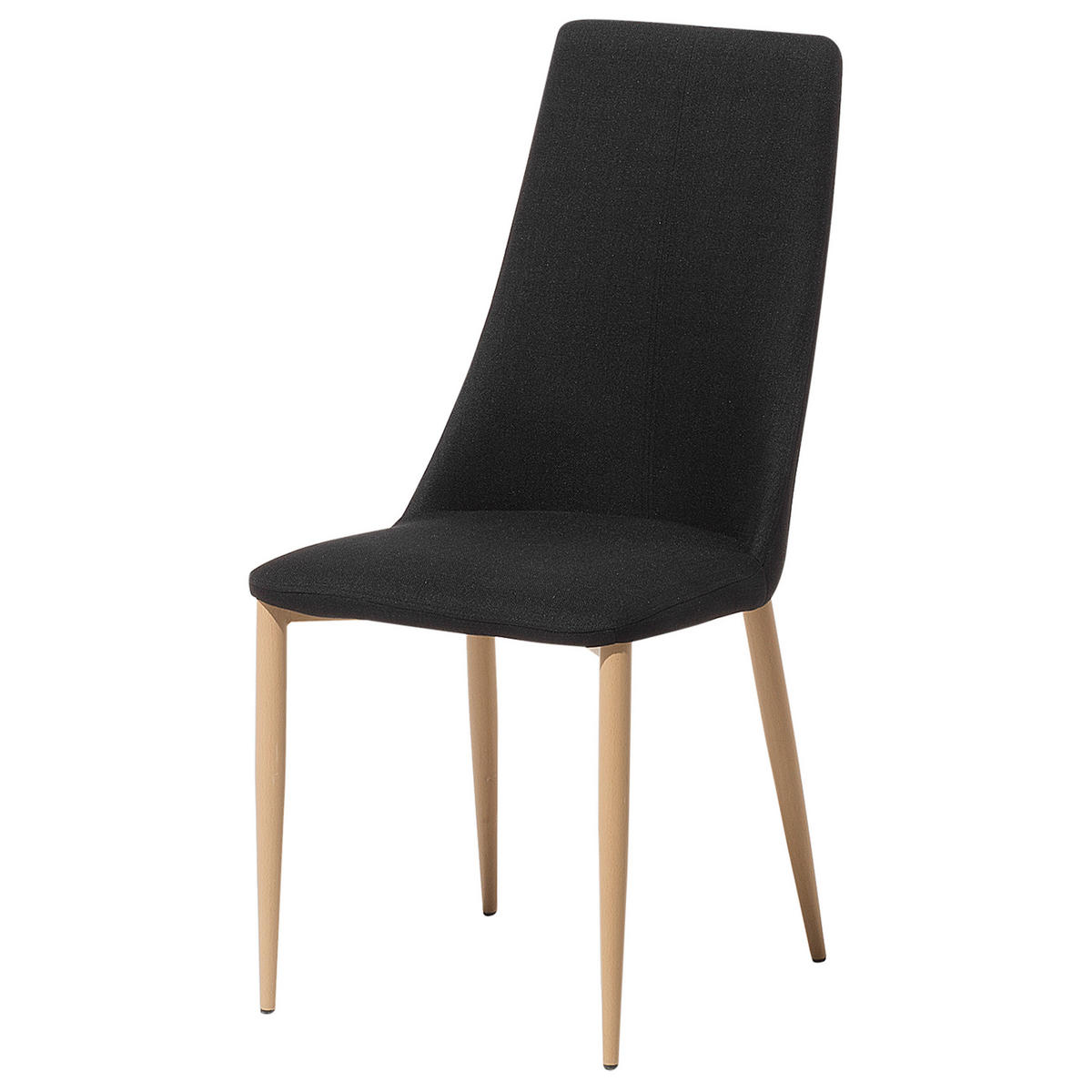 ESSZIMMERSTUHL 2er-Set Polsterbezug Schwarz Clayton - Schwarz, Textil/Metall (47/96/58cm) - Beliani