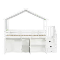 HAUSBETT 90/200 cm Weiß, Grün - Weiß/Grün, Holz/Holzwerkstoff - Raumix