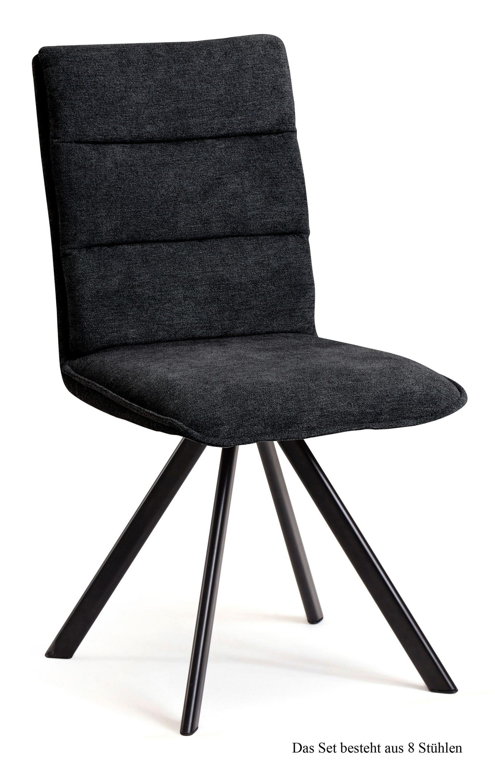 ESSZIMMERSTUHL drehbar (8er-Set) Devan 47x92x60 Schwarz/Anthrazit - Anthrazit/Schwarz, Kunststoff (60/92/47cm) - 58aufmkessel