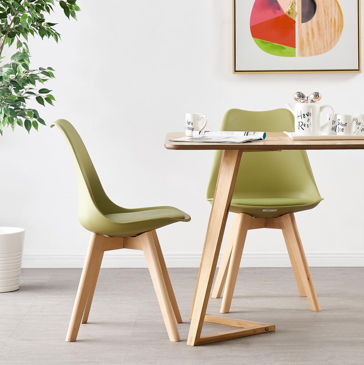 ESSZIMMERSTUHL Kunststoff 4-teilig Limettengrün - Grün, Kunststoff (48/83/44cm) - Life Interiors