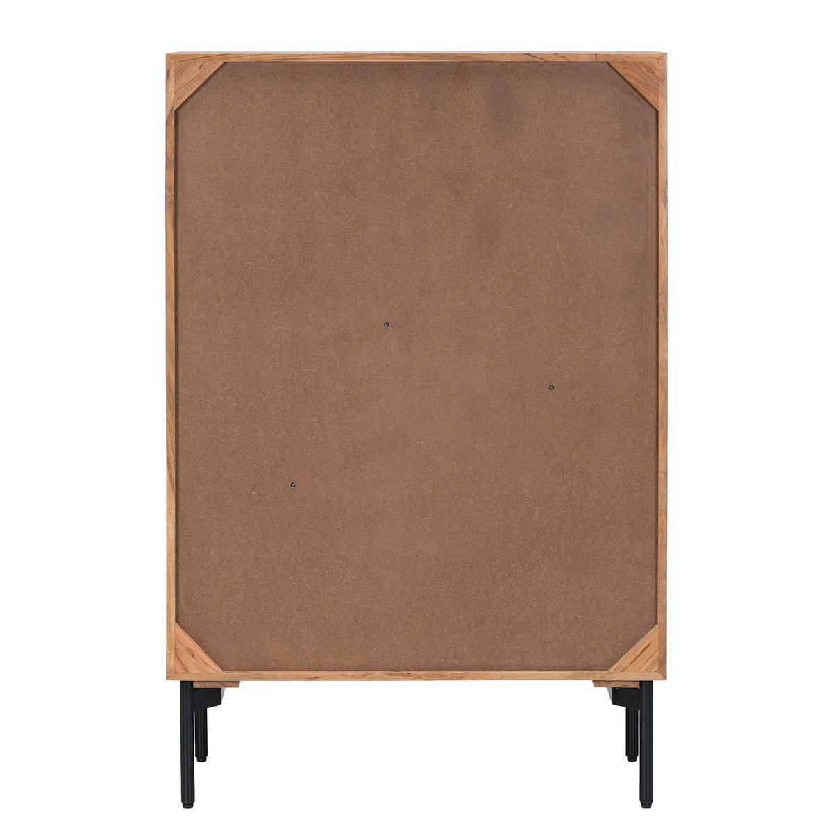 HIGBOARD - Akazie massiv / Schwarz - Schwarz/Akaziefarben, Holz/Metall (92/140/42cm) - home24