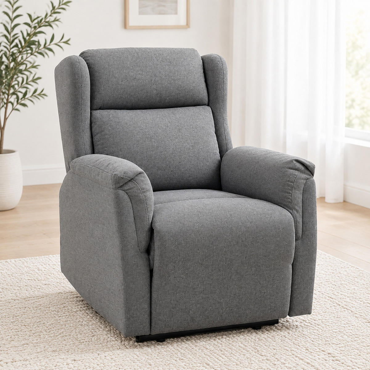 RELAXSESSEL in Dunkelgrau 80x94x101 cm mit Liegefunktion und verstellbarer Rückenlehne - Dunkelgrau, Textil (94/101/80cm) - IVMEU