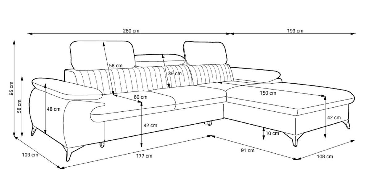 ECKSOFA 280 cm Xanto M, Schlaffunktion, verstellbaren Kopfstützen, Links, Hellbraun - Hellbraun, Holz (280/193cm) - Emporius