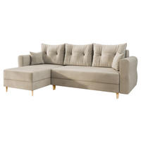 ECKSOFA Zako L - Beige/Naturfarben, Holz/Textil (238/138cm) - MIRJAN24