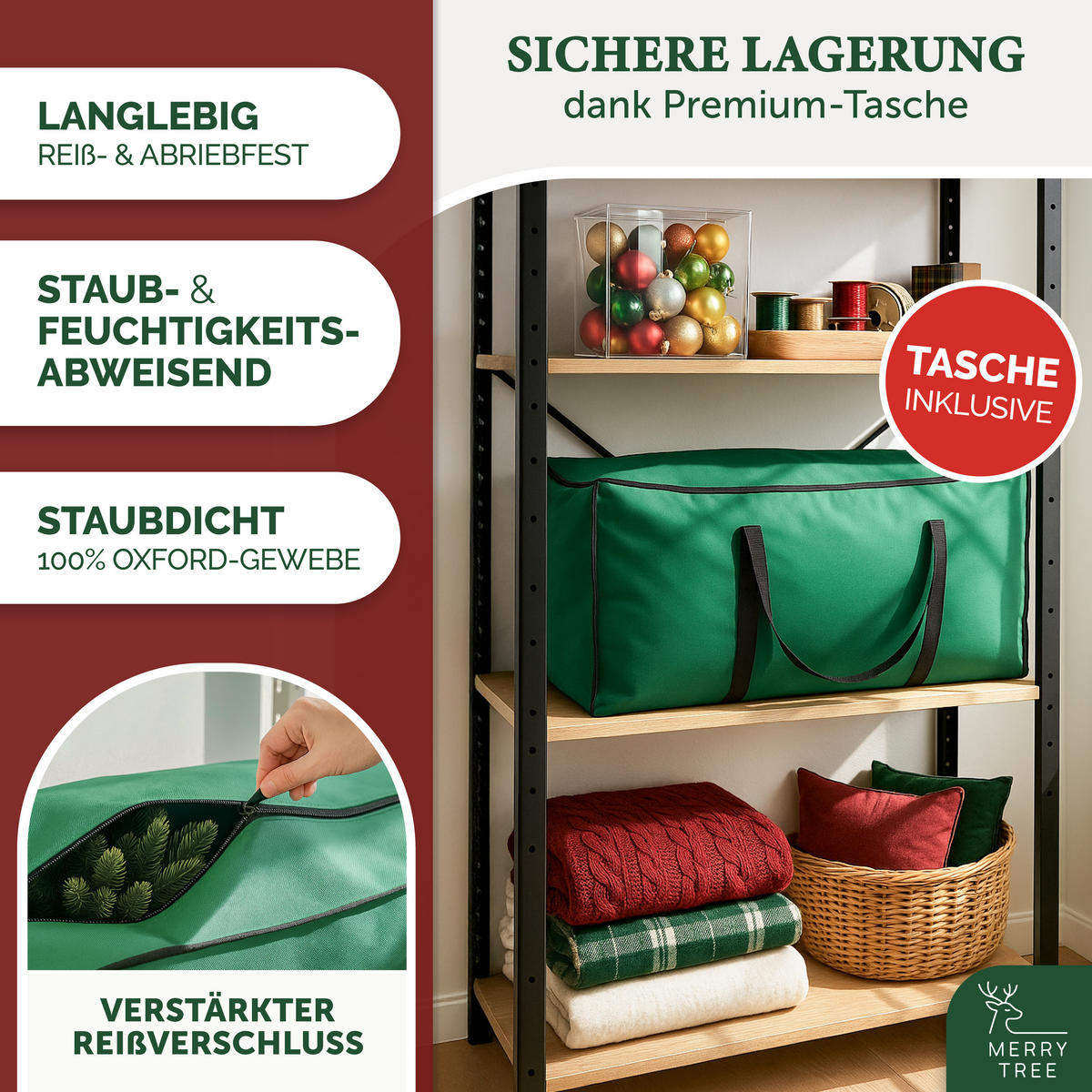 WEIHNACHTSBAUM mit PE-Spritzguss-Nadeln, 240 cm - Grün, Kunststoff (240cm) - Merry Tree