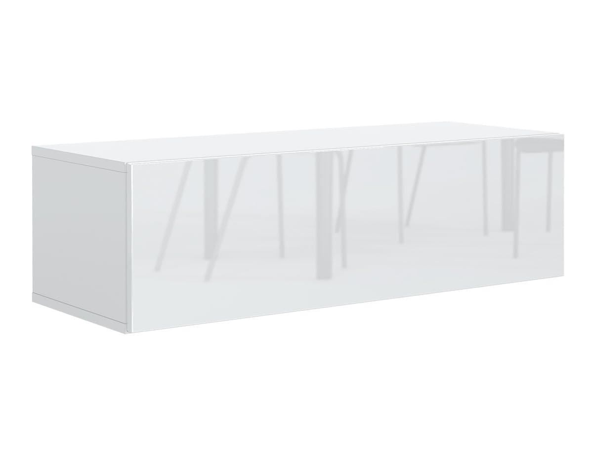 TV Schrank Weiß mit HochglanzFronte 100,2 x 36,5 x 30 cm Wohnzimmer Möbel - Weiß Hochglanz, Holzwerkstoff (100.2/36.5/30cm) - MebLocker