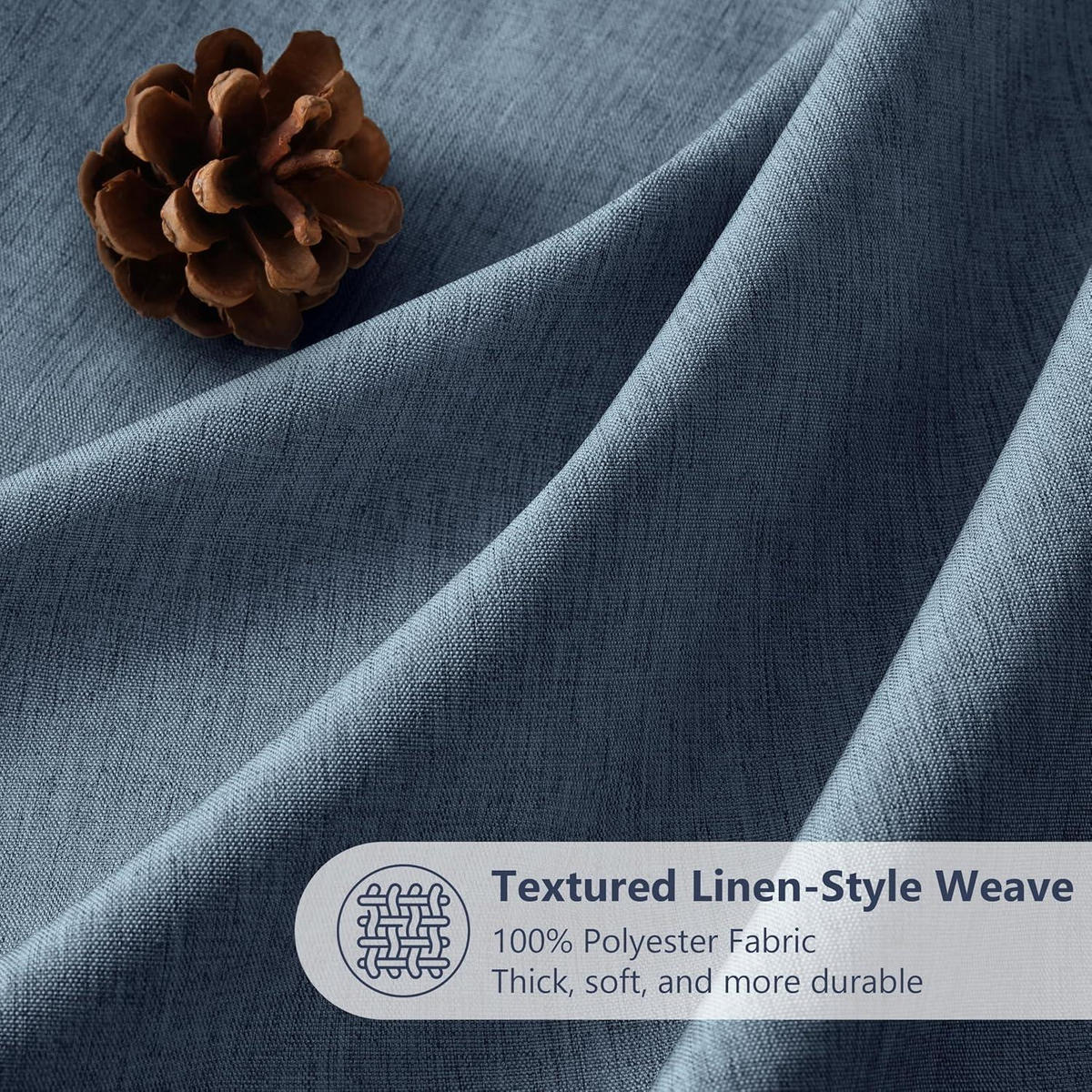 DUSCHVORHANG Leinen 182 x 214 cm Marineblau - Dunkelblau, Textil (182/214cm)