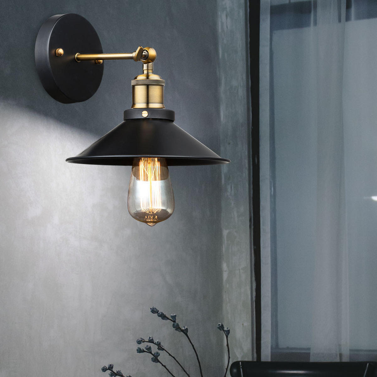 WANDLEUCHTE LENIUS Metall Schwarz - Schwarz, Metall (22/20/26cm) - Globo Lighting