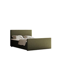 BOXBETT mit Bettkasten Matratze Topper LAGUNE Stoff Loop Grün 200x200 cm H3-Bonell - Grün, Holz/Holzwerkstoff (200/200cm) - Kaiser Möbel