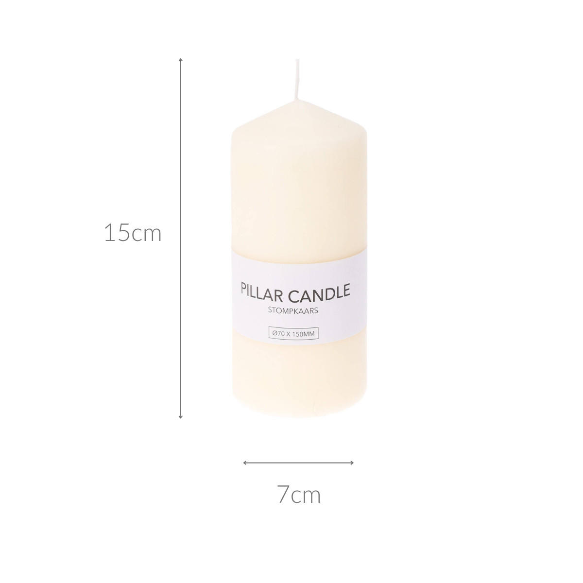 KERZE aus Paraffin 7/7/15 cm - Beige, Paraffin (7/15/7cm) - Home Styling Collection