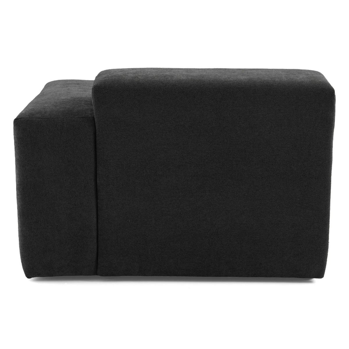 3-SITZER modulares Sofa HEAVEN SET 1 Links, Breite 255 cm Webstoff Schwarz - Schwarz, Holz/Kunststoff (255/71/102cm) - Muffo