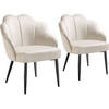 COCKTAILSESSEL 2er Set Hellen 66 x 62 x 80 5 cm creme/schwarz - Creme/Schwarz, Textil (66/80.5/62cm) - tectake