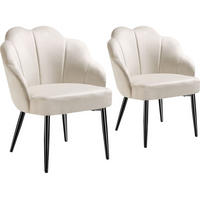 COCKTAILSESSEL 2er Set Hellen 66 x 62 x 80 5 cm creme/schwarz - Creme/Schwarz, Textil (66/80.5/62cm) - tectake