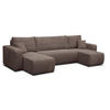 WOHNLANDSCHAFT LUNA U-FORM mit Schlaffunktion und Bettkasten (Braun) - Braun, Textil (312/83/142cm) - VENASI MÖBEL