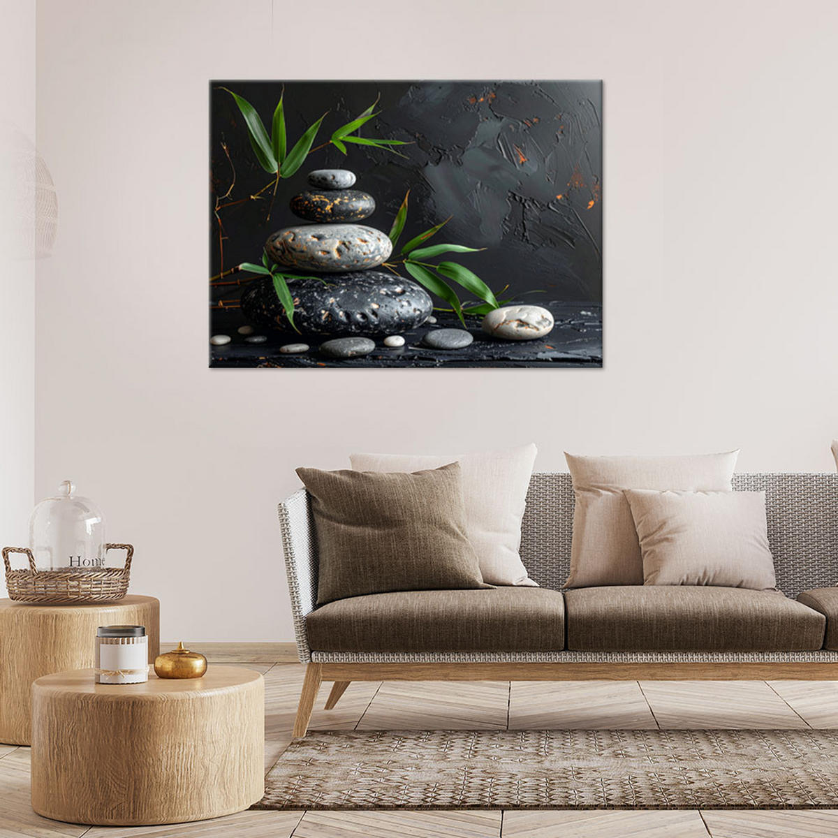 LEINWANDBILD Zen und Orientalisch 45x30cm - Schwarz, Textil (45/30cm) - Feeby