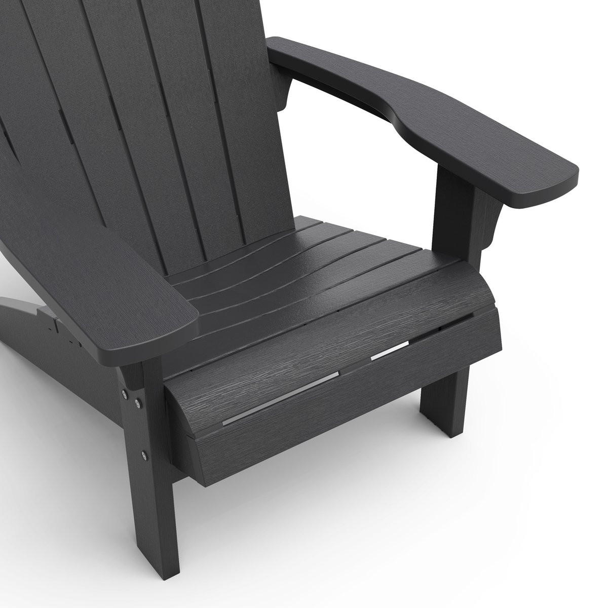 GARTENSTUHL Adirondack Troy - 2er Set mit Tisch - Anthrazit, Kunststoff - Keter