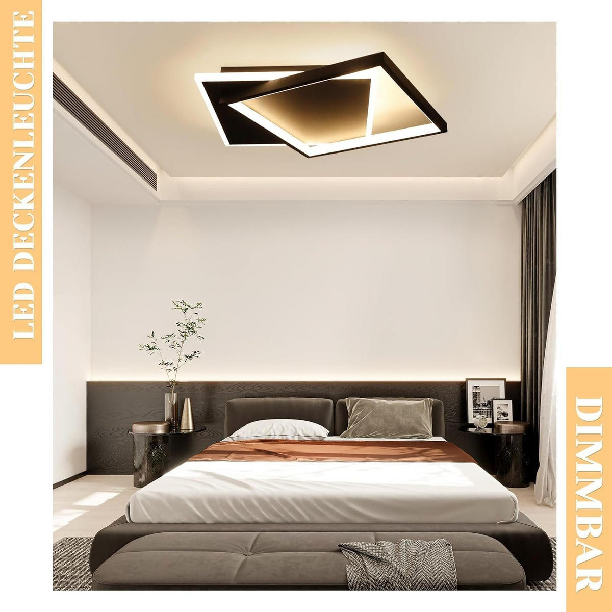 LED-DECKENLEUCHTE Daniela 44/40/6 cm - Schwarz, Metall (44/40/6cm) - Nettlife