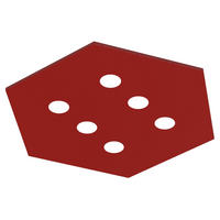 DECKENLEUCHTE River Hex X6 - Rot, Metall (70/80/4cm) - Lumicom