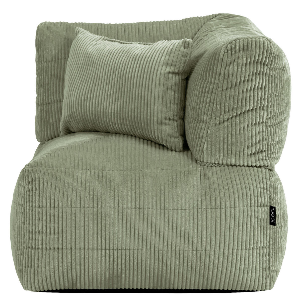 SITZSACK-ECKSOFA Noa modular Cord - Salbeigrün, Textil (78/70/78cm) - icon