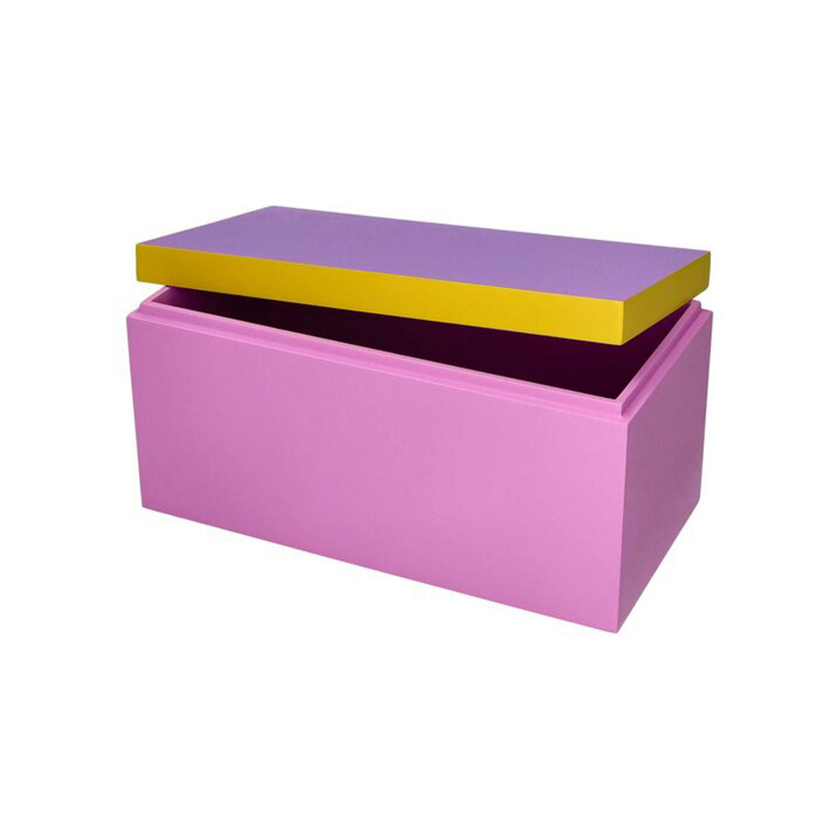 AUFBEWAHRUNGSBOX Neo M, MDF, Lila / Gelb / Rosa, 26 x 13 cm - Lila, Holzwerkstoff (14.5/26/14.5cm) - Gift Company