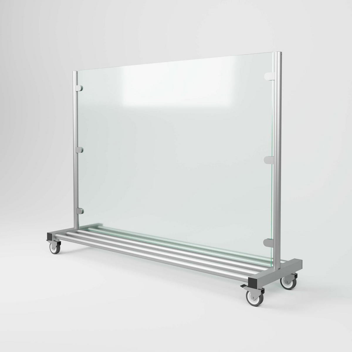 WINDSCHUTZ MOBIL Transparent - Transparent, Metall (190/180cm) - glasprofi24