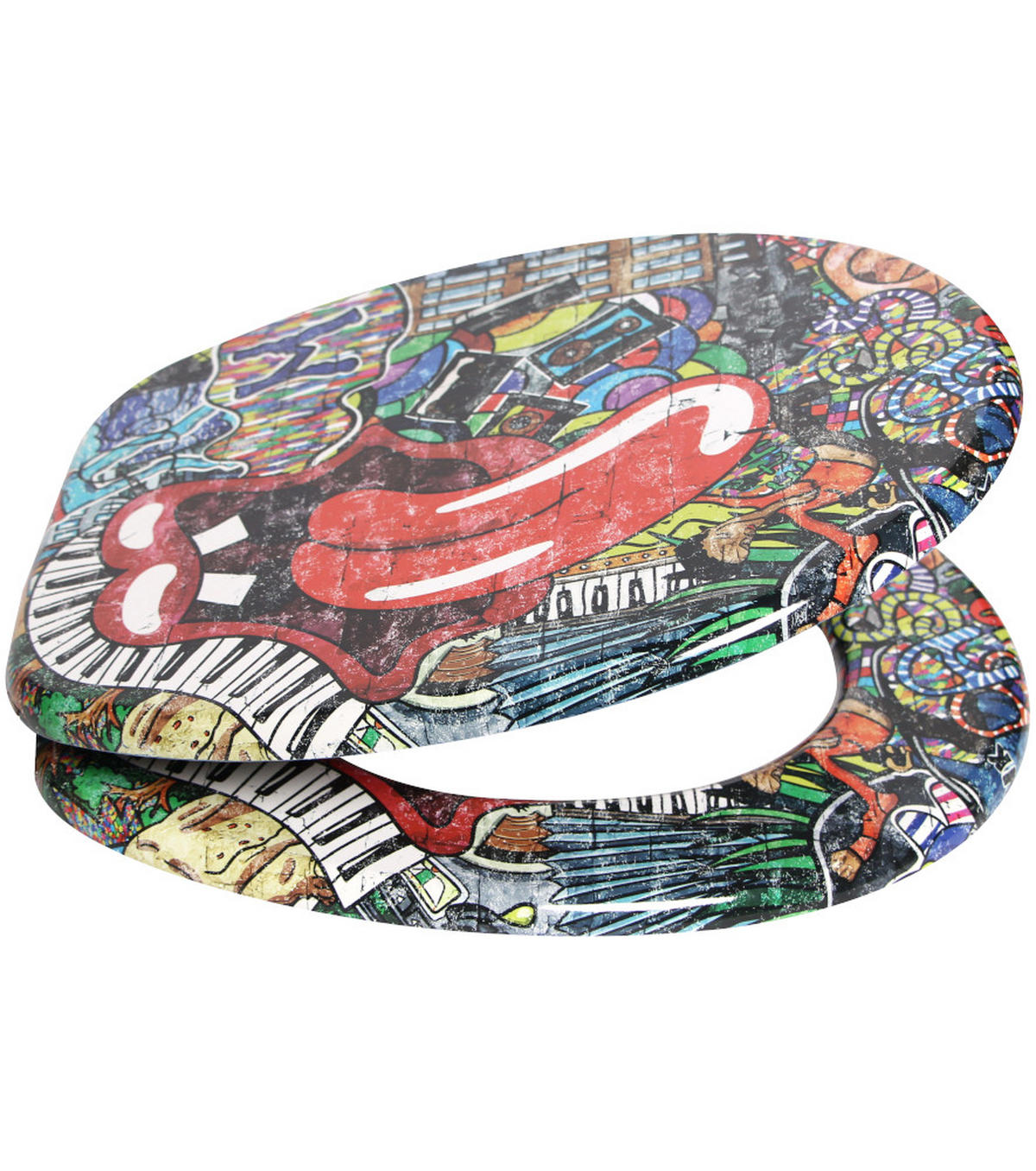 WC-SITZ Graffiti - Rot, Holzwerkstoff (38/6/47cm) - Sanilo