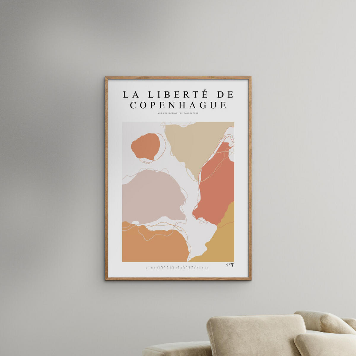 POSTER mit Rahmen Poster & Frame - Collection - La Liberté De Copenhague - 2019 001 - Eichefarben/Multicolor, Holz/Papier (50/70cm) - Poster&Frame