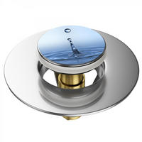 WASCHBECKENSTÖPSEL Pop-Up Tropfen - Blau, Metall (6/4/5cm) - Sanilo