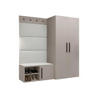 GARDEROBEN-SET Medi I - Kaschmir/Schwarz, Holzwerkstoff/Kunststoff (80/191/50cm) - MIRJAN24