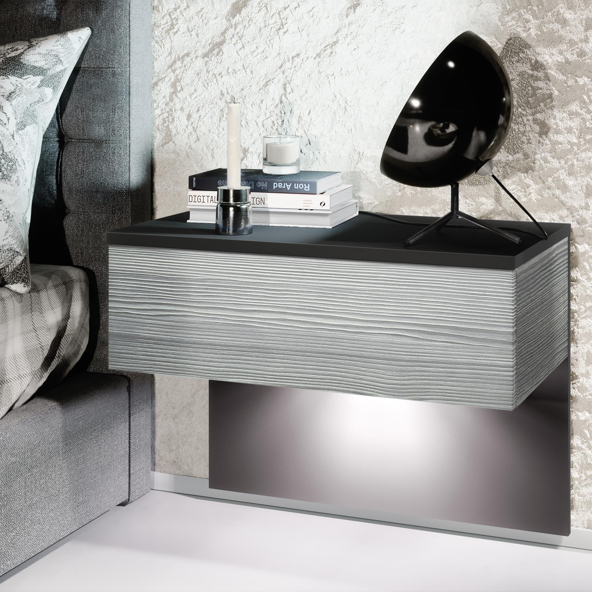 NACHTTISCH Sleep Fronten in Avola-Anthrazit - Anthrazit, Holzwerkstoff (60/46/35cm) - Vladon