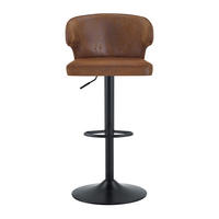 BARHOCKER mit Lehne, höhenverstellbar, 360° drehbar, Braun - Braun, Textil (45/110/49.7cm) - MIVRAY