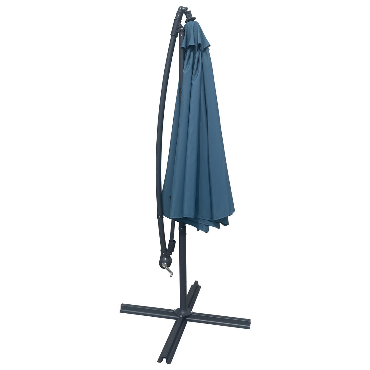 SONNENSCHIRM Oahu Blau und Grau Ø 3m - Blau, Textil (300/300cm) - Happy Garden