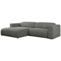 ECKSOFA PASADENA Grau Struktur - Links Seite - Schwarz/Grau, Kunststoff/Textil (288/180cm) - MKS