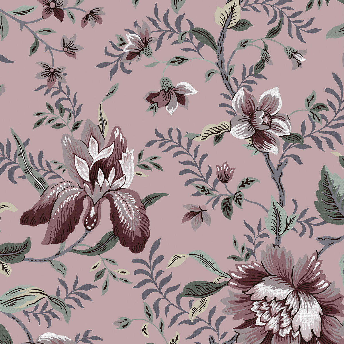 VLIESTAPETE Edita Garden Pale Blackberry Vliestapete - Schwarz, Papier/Kunststoff (52/1000cm) - LAURA ASHLEY